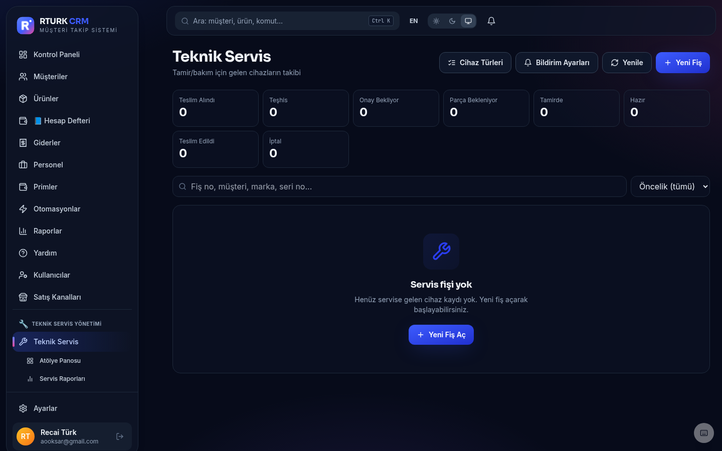 Teknik servis fişleri