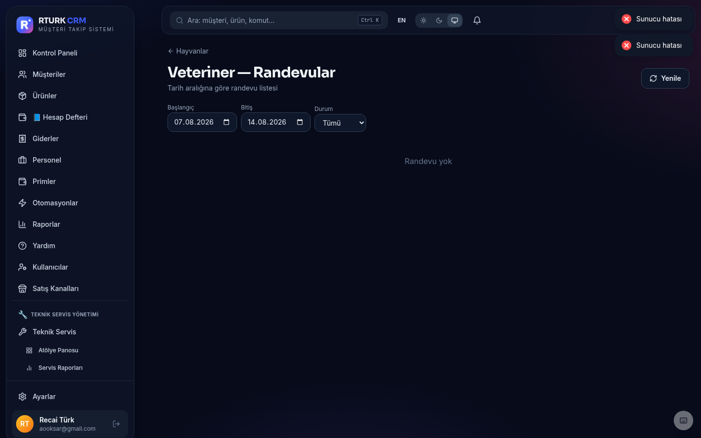 Veteriner randevuları