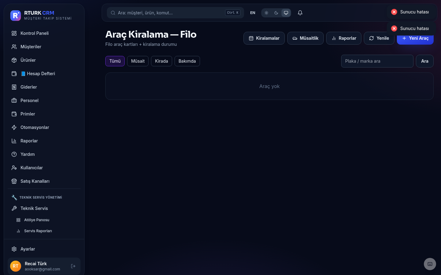 Araç kiralama filosu