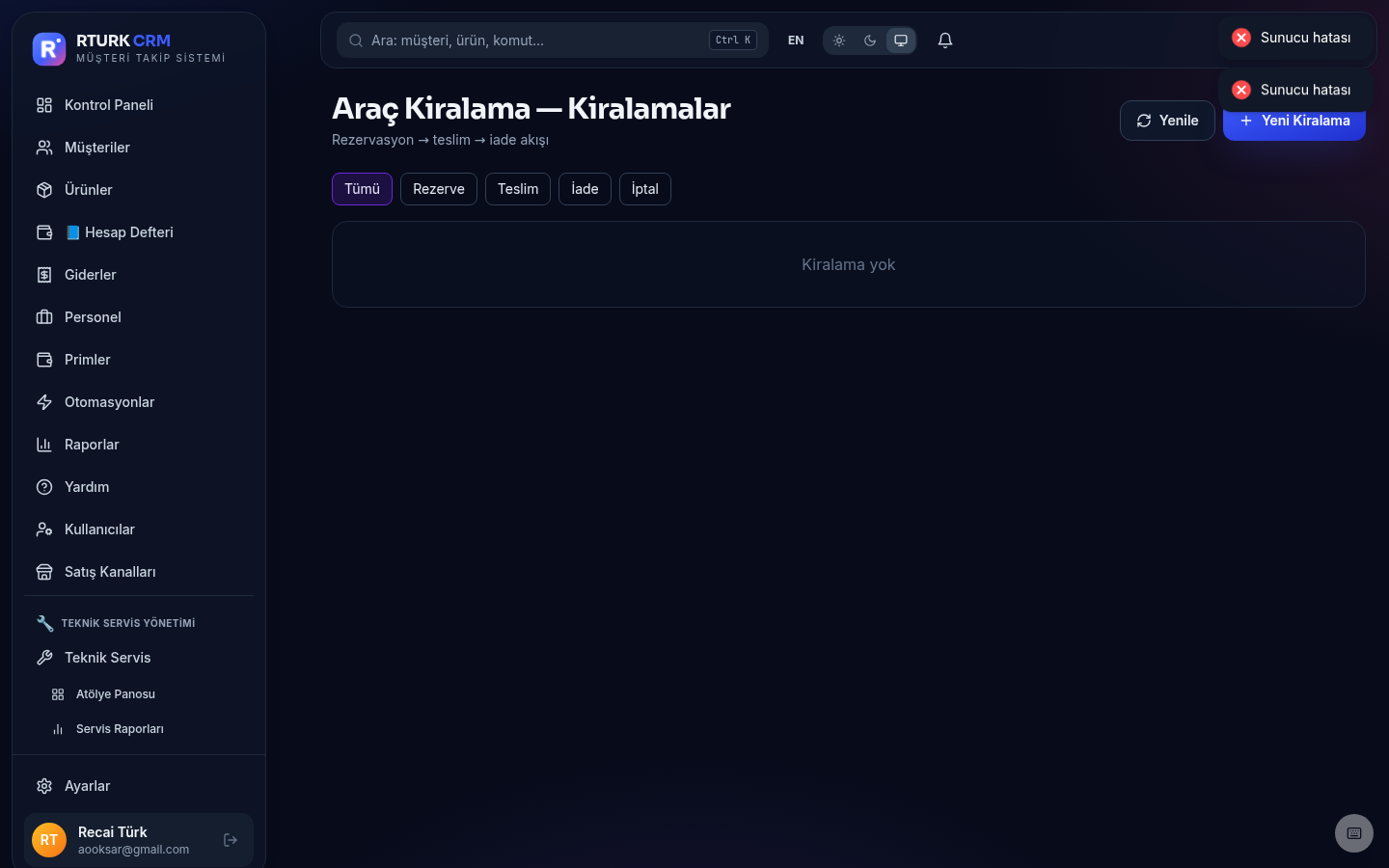 Araç kiralama sözleşmeleri