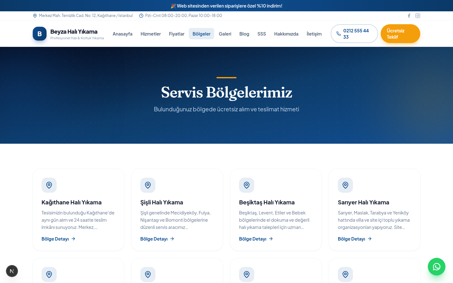 Servis Bölgelerimiz