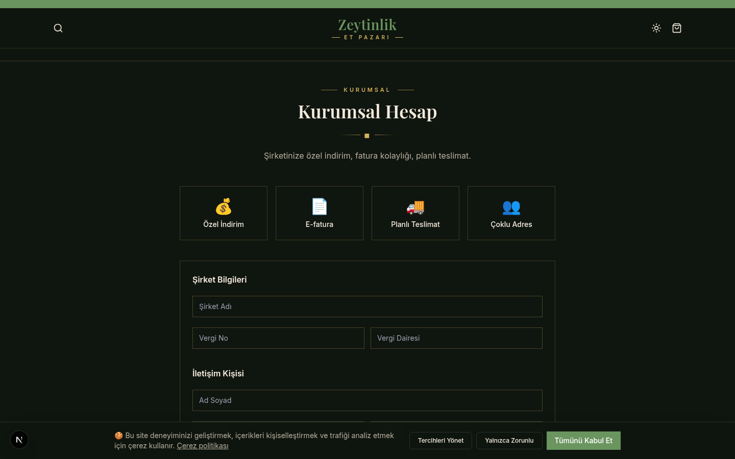 Kurumsal Hesap Başvurusu