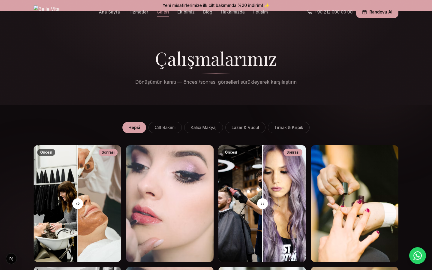 Sonuçlarımız — Before & After Galeri